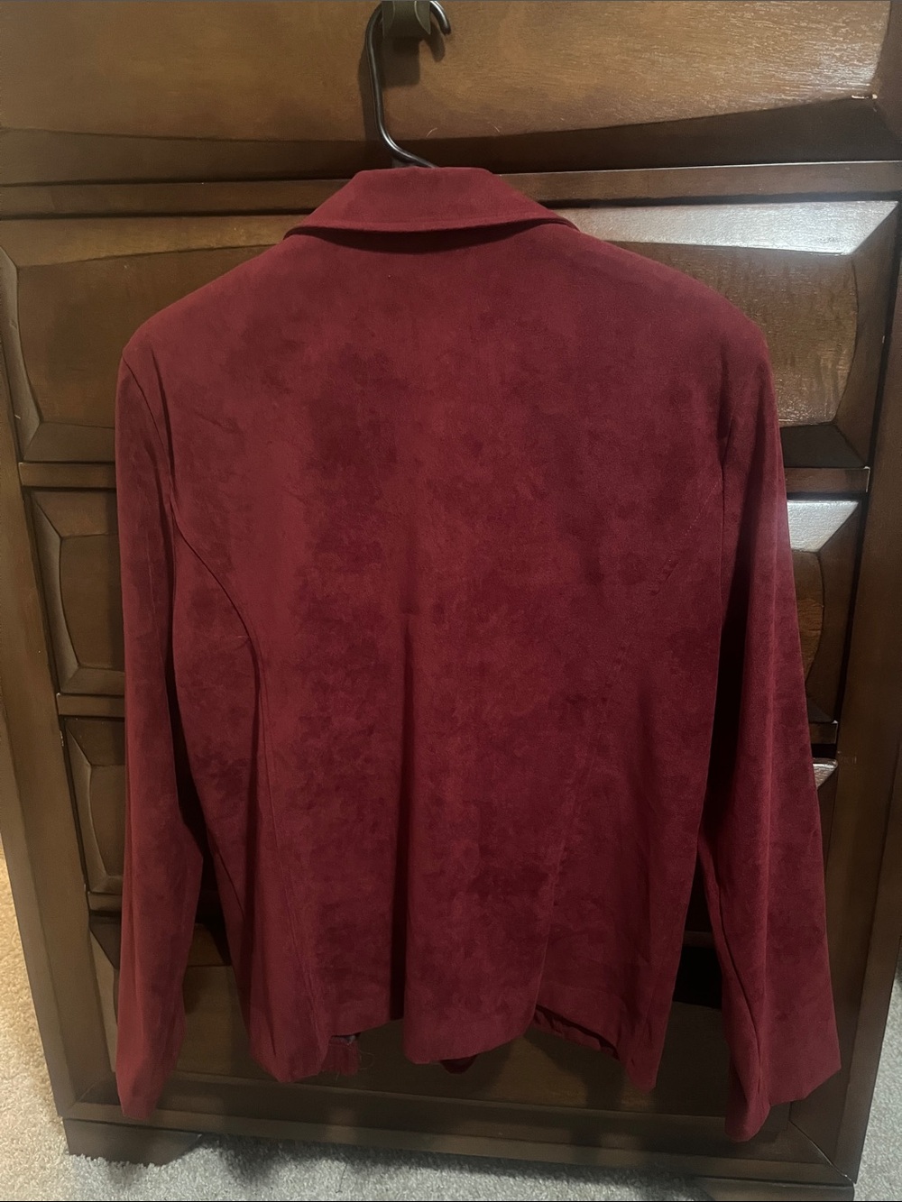 Sag Harbor Women's Wine Red Suede-Look Blazer - Picture 2 of 2